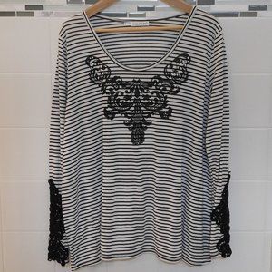 Maurices Long Lacy Sleeves Scoop Neck Shirt